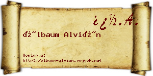 Ölbaum Alvián névjegykártya
